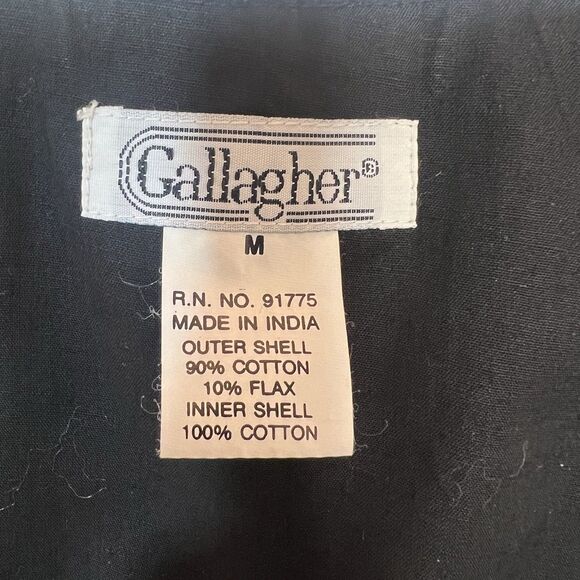 Gallagher Vest Embroidered Size M Cotton Flax Festival Boho Western - Picture 8 of 8